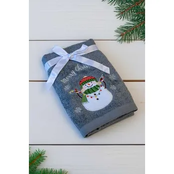Ručník Olima Christmas Towel - Snowman, šedá (Ash Grey)