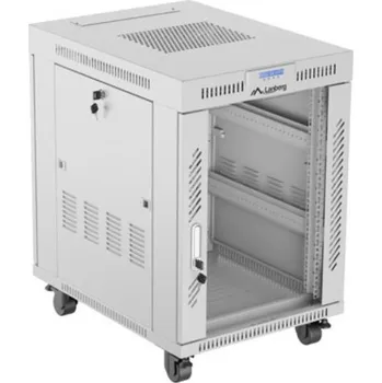 Rozvaděč LANBERG Volně stojící skříň 19" 15U/600x800 LCD skleněné dveře šedá