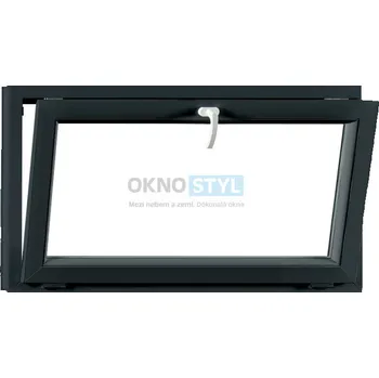 Okno OKNOSTYL.cz plastové okno 1200 x 700 cm REHAU Smartline+ sklopné Bílá / Antracit - Struktura dřeva (40)