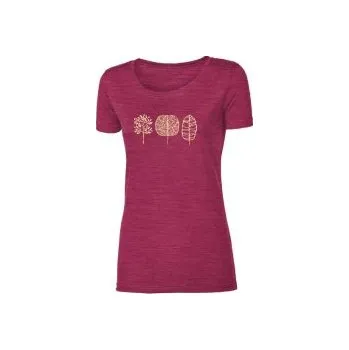 Pánské tričko Progress VINKA "TREES" vínový melír XL; Fialová triko + DÁREK DLE VÝBERU!