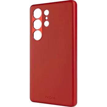 Pouzdro na mobilní telefon Kožený zadní kryt FIXED MagLeather s podporou MagSafe pro Samsung Galaxy S25 Ultra, červený