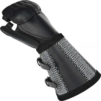 Karnevalový kostým Výprodej Kožená plátová rukavice s kroužkovou manžetou, 1 ks - Outlet