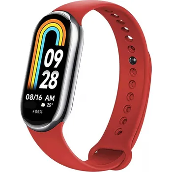 Řemínek na hodinky Silikonový řemínek FIXED Silicone Strap pro Xiaomi Smart Band 10/9/8, červený