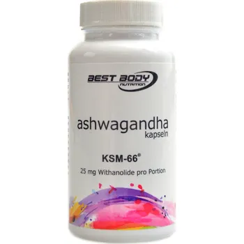 Anabolizér Best body nutrition Ashwagandha KSM-66 60 kapslí 25mg withanolide Best body nutrition Ashwagandha KSM-66 60 kapslí 25mg withanolid