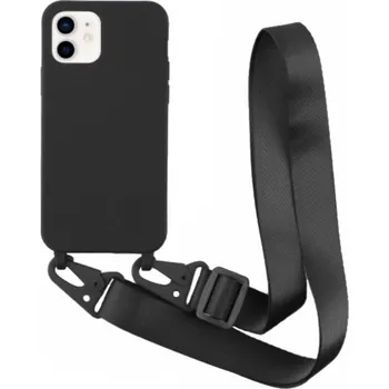 Pouzdro na mobilní telefon Matný kryt s nastavitelným popruhem pro iPhone 11 - černý