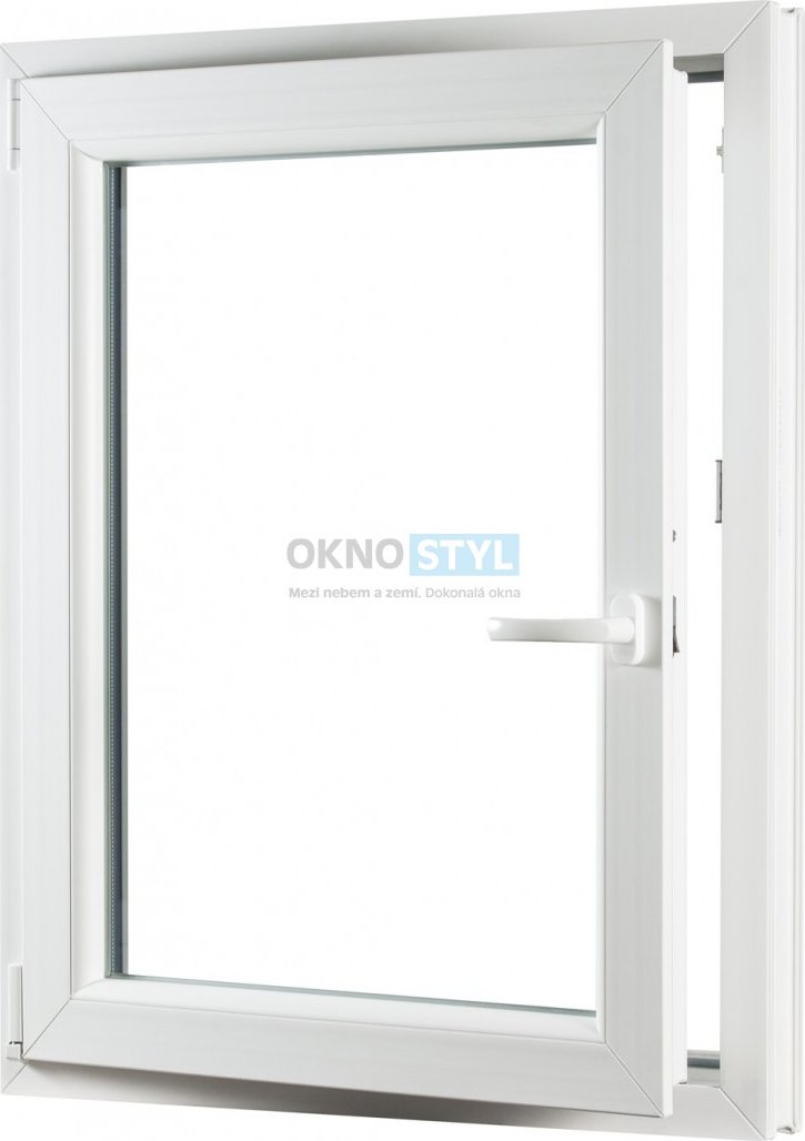 OKNOSTYL.cz plastové okno 650 x 800 cm REHAU Smartline+ jednokřídlé otvíravo-sklopné levé Bílá