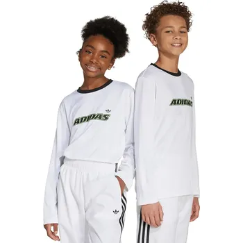 Dětské tričko s dlouhým rukávem adidas Originals bílá barva, s potiskem, JV8662 00X, vel. 152