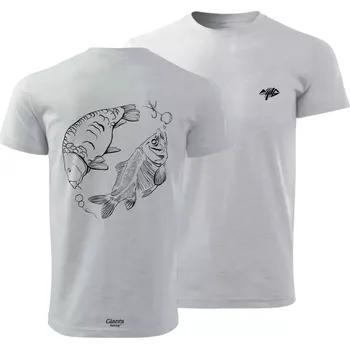 Pánské tričko Giants fishing Tričko pánské šedé Kapr s kostrou - Giants fishing Tričko pánské šedé Kapr s kostrou|vel. 2XL