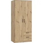 Dvoudveřová skříň DUNANUEJ se dvěma zásuvkami, dub artisan, 5 let záruka + vyzvednutí ZDARMA