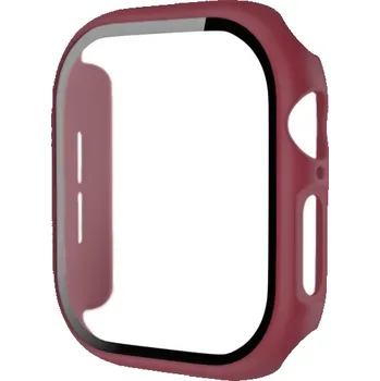 Pouzdro na mobilní telefon Matné pouzdro s tvrzeným sklem pro Apple Watch 42mm (Series 10 / 11) - vínové
