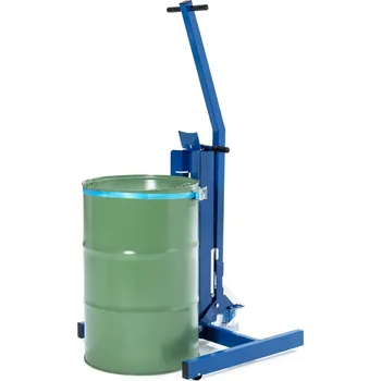 Sudová zdvižka Servo Eco, upínací pás, na 60- až 220litrové sudy, široký podvozek, zdvih 0-200 mm