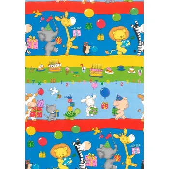 Papír Balicí papír zvířata s dárky 2 x 0,70 m