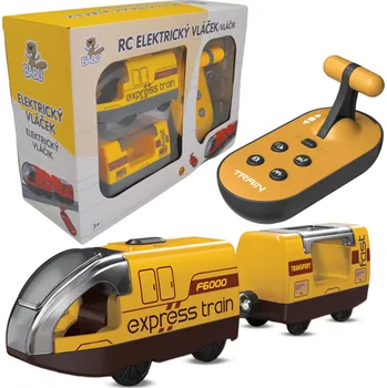 Vláček a vláčkodráha BABU vláčky - R/C Elektrický vláček žlutý - set 2 ks