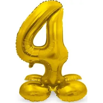Balónek Stojící foliová číslice - zlatá 4 - 72 cm