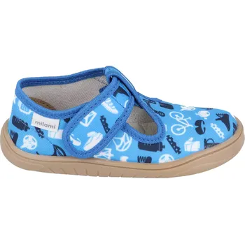 Dívčí bačkory Barefoot papuče Milami modré kolo 29