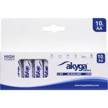 RC náhradní díl Akyga AA LR6 tužková baterie AA alkalicko-manganová, 3050 mAh, 1.5 V, 10 ks