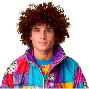 Karnevalová paruka Paruka pánská afro, hnědá