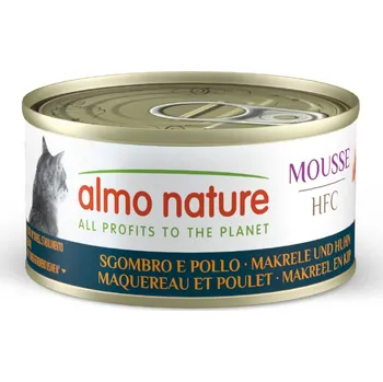Krmivo pro kočku 6x70g Almo Nature HFC Cat Mousse - Makrela a kuře