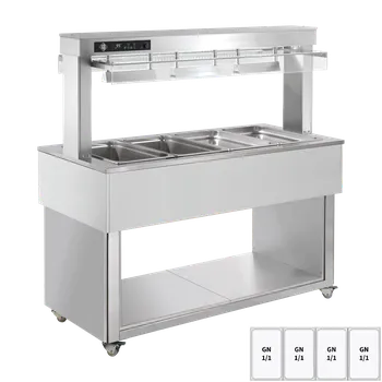 Bufet vyhřívaný, vodní GN 4-1/1 RAL | RM - TR RED+ 4R