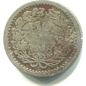 NIZOZEMÍ. 10 cents 1918. Ag.