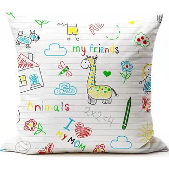 Povlak na polštářek Bavlněný povlak na polštář - Malování Zapínání: zip, Velikost polštáře: 40x40