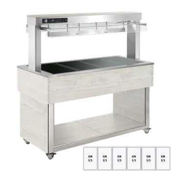 Bufet vyhřívaný, sklokeramický GN 6-1/1 Hemlock | RM - TR BROWN+ 6H