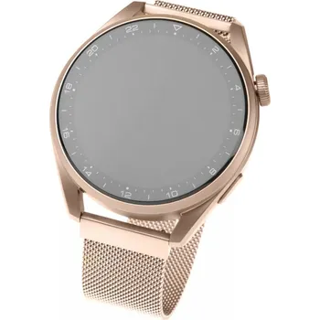 Řemínek na hodinky Síťovaný nerezový řemínek FIXED Mesh Strap s Quick Release 18mm pro smartwatch, růžově zlatý