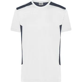 Pánské tričko James&amp;Nicholson Pánské pracovní tričko JN1824 White-Carbon 3XL
