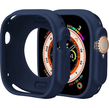 Pouzdro na mobilní telefon Ochranné silikonové pouzdro pro Apple Watch Ultra 49mm - tmavě modré