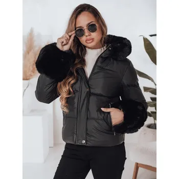 Dámská zimní bunda YOUWARM s černým futerkem DStreet černá | krémová 3399560