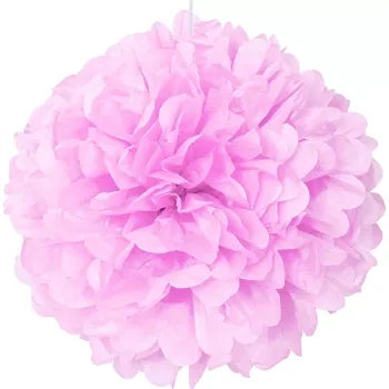 Konfeta Dekorační závěsný pom pom světle růžový, 40cm
