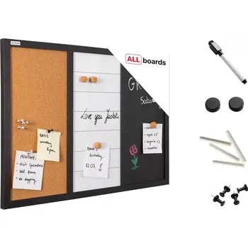 ALLboards Magnetická nástěnka 3 v 1 60 x 40 cm
