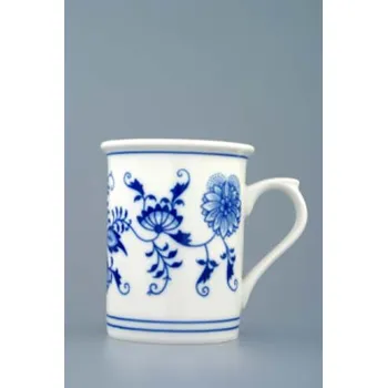 Cibulák kalíšek toaletní s ouškem 0,25 l originální cibulákový porcelán Dubí, cibulový vzor,