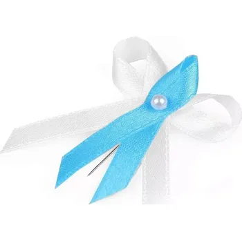 Svatební dekorace Svatební vývazek tyrkysovo-bílý