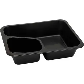 Menu mísa (PP) zatavovací, 2dílná 227x178x50mm KOLT, černá [80 ks]