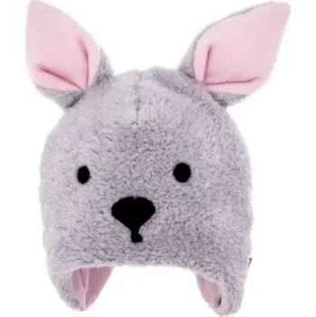 Čepice Bexa Zimní čepice na zavazování s oušky Bunny Šedá/růžová, vel.62/68