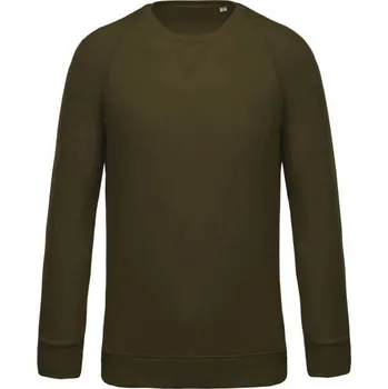 Pánská mikina Kariban Men's Organic Cotton Crew Neck Raglan Sleeve Sweatshirt mikina, zelená (Forest Green)