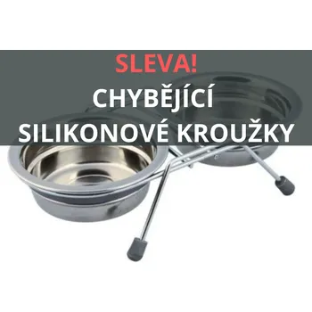 Miska pro psa Trixie Nerez stojánek + 2 misky bez silikonových kroužků 250ml/11cm