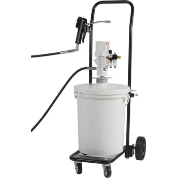 Pneumatický mazací lis PM200 s 4m hadicí, s víkem pro nádobu o ø 550-590 mm a s podvozkem