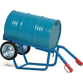 Vozík na sudy typ FKH z oceli, celopryžová kola, pro 200l a 220l sudy, elektricky vodivý