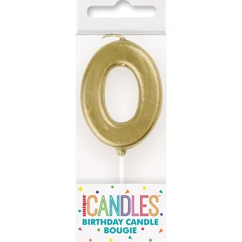 Dortová svíčka Svíčka dortová číslo 0 malá zlatá
