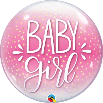 Bublina - BABY GIRL růžová a konfety 56cm (Bublina - BABY GIRL růžová a konfety 56cm)