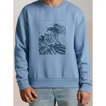 Pánská mikina Sinsay - Mikina s kulatým výstřihem - světle modrá - 5037O-50X - 5037O-50X-3XL