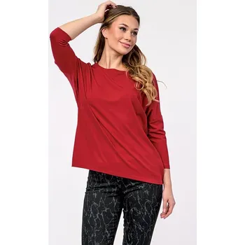 Dámská halenka Volná kimonová tmavě červená dámská halenka 7867 velikost L