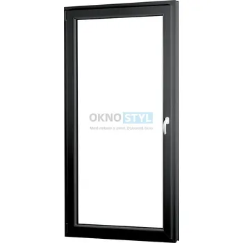 Okno OKNOSTYL.cz plastové balkónové dveře 950 x 2080 cm REHAU Smartline+ jednokřídlé levé Bílá / Antracit - Struktura dřeva (40)