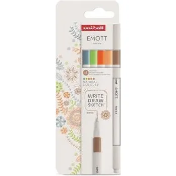 UNI Fineliner Emott Natural, 5 různých barev, 0,4 mm, UNI 302422263 585873