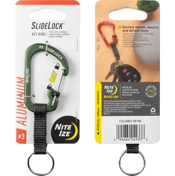 Klíčenka Nite Ize SlideLock Key Ring Aluminum Barva: Zelená