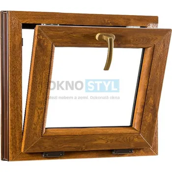 Okno OKNOSTYL.cz plastové okno 490 x 400 cm REHAU Smartline+ sklopné Bílá / Zlatý dub