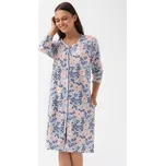 Dámský župan na zip Francesca modro-růžové květy L