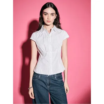 Dámská móda Košile s&nbsp;krátkými rukávy - XS - House - proužky - 378GH-ST1